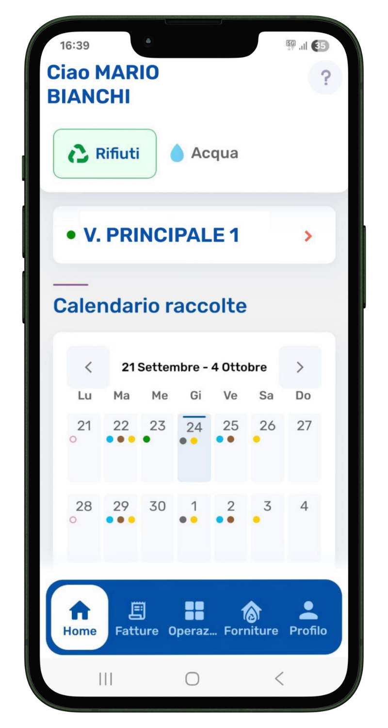 Schermata dell'App My AIMAG