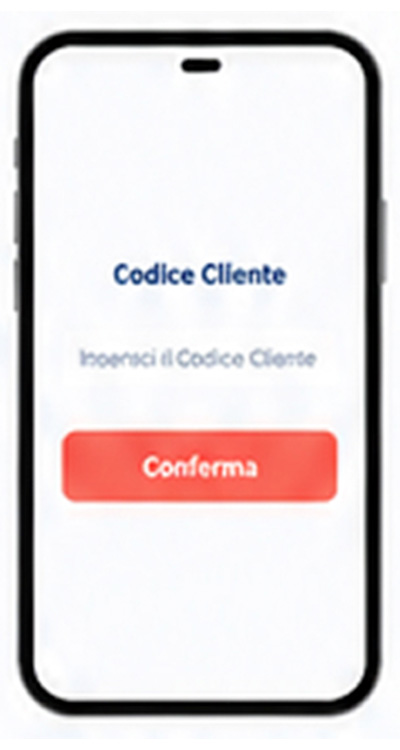 Fase 3 per accedere: Inserisci il Codice Cliente